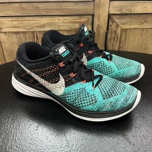 Nike Flyknit Lunar 3 Teal and Black Trainers Running Sneakers Women’s Size 8